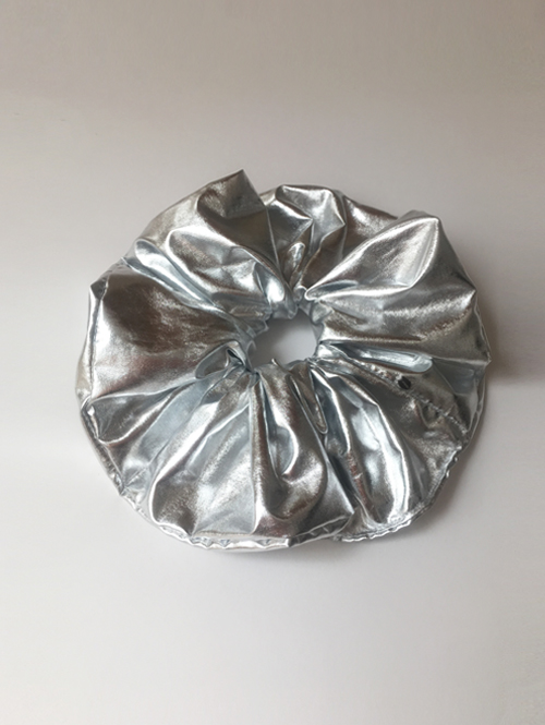 silver scrunchie